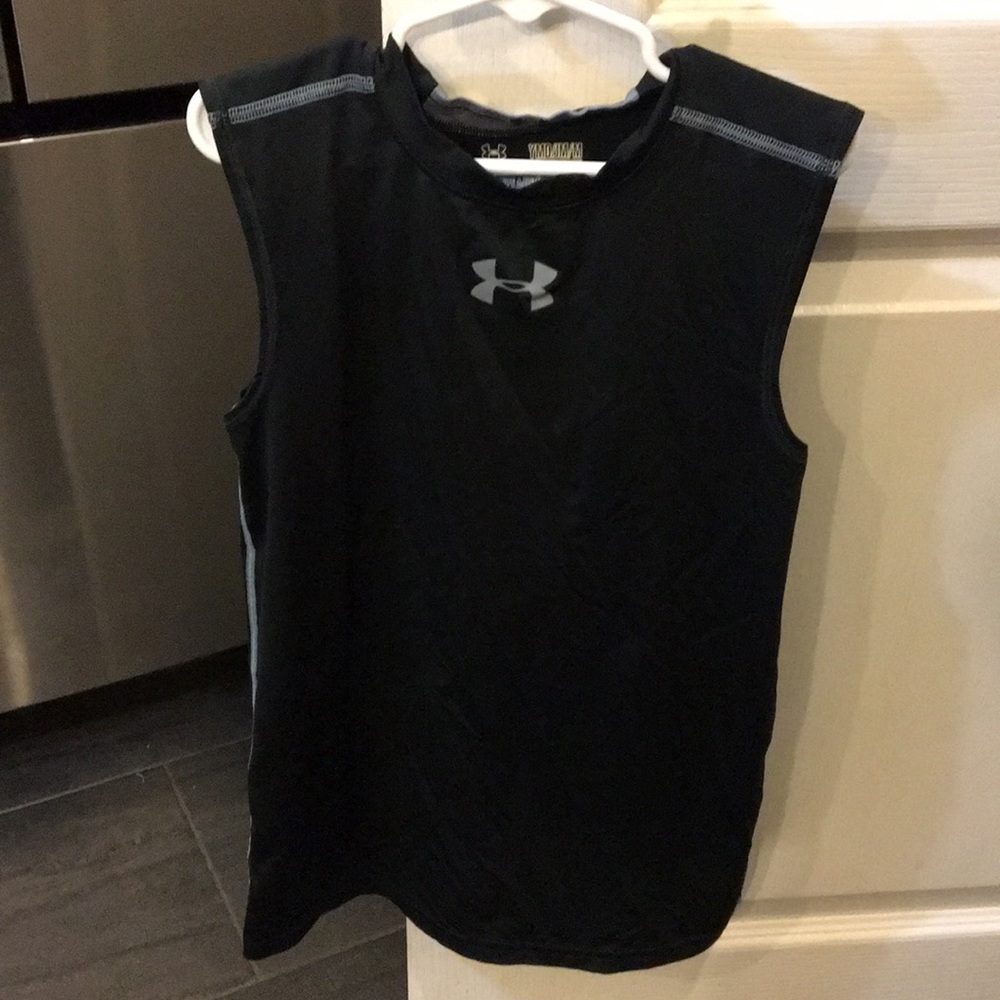 Black and Grey Under Armor Tank Top